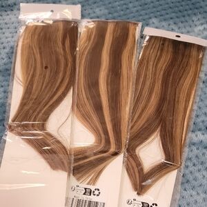 Brown Blonde Highlight Clip-In Hair Extensions - Natural Blend